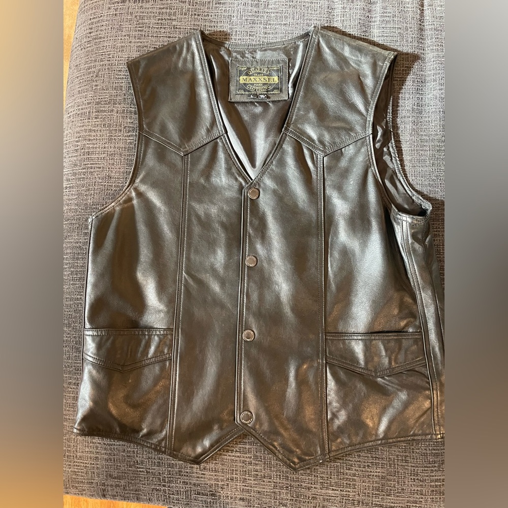 Black Leather Vest